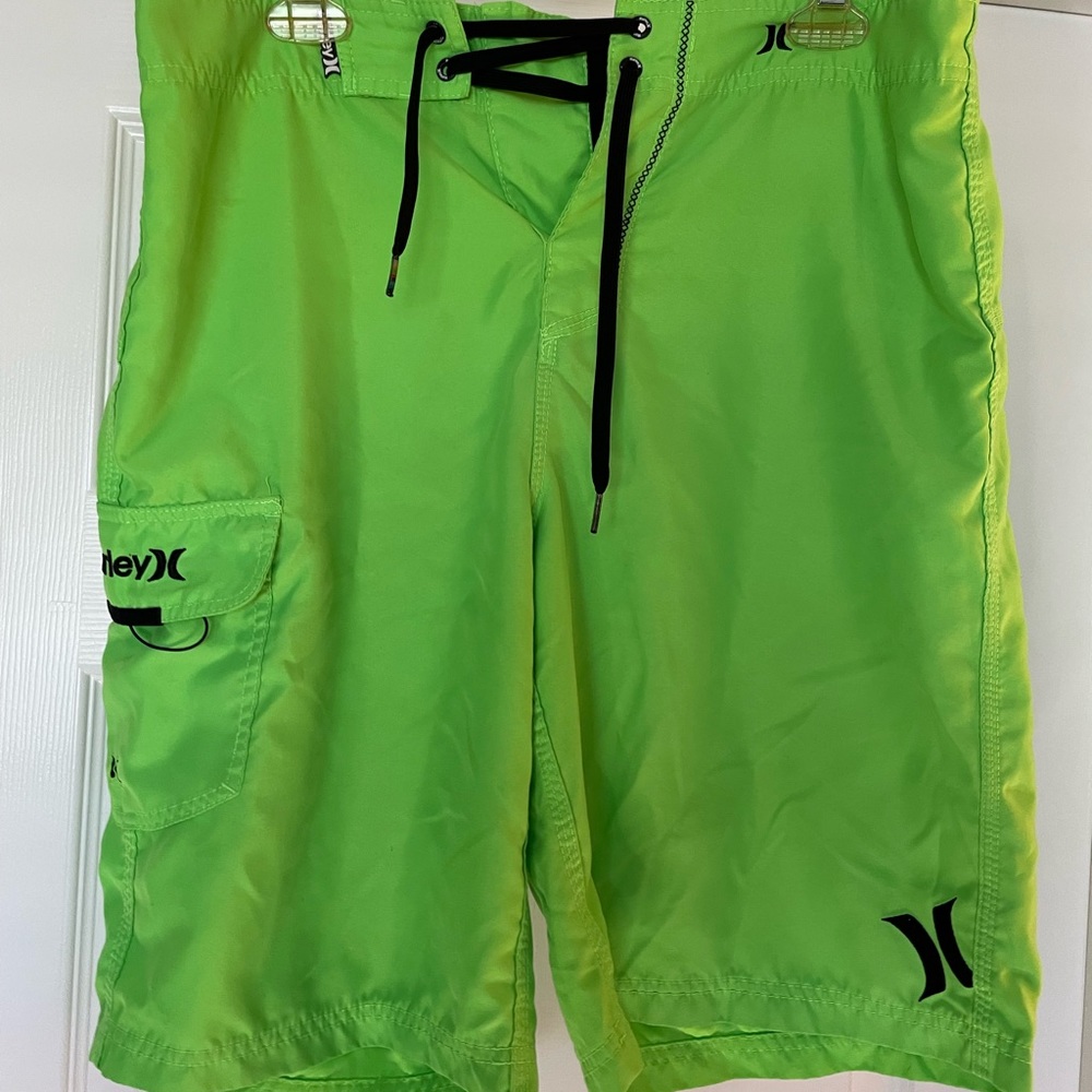 Hurley Board Shorts Swim Trunks Neon Green